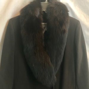 Marvin Richards Brown Coat w/Blue Fox Collar
